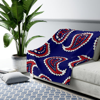 American Samoa Retro Paisley Blanket Throw