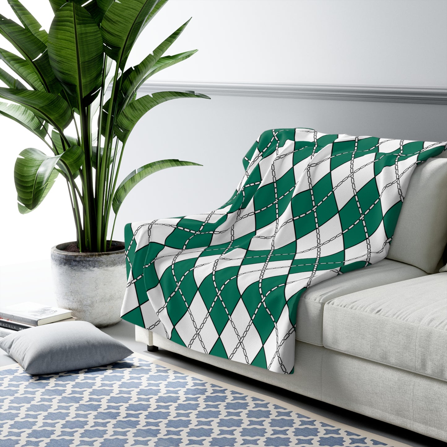 Macao Retro Argyle Blanket Throw