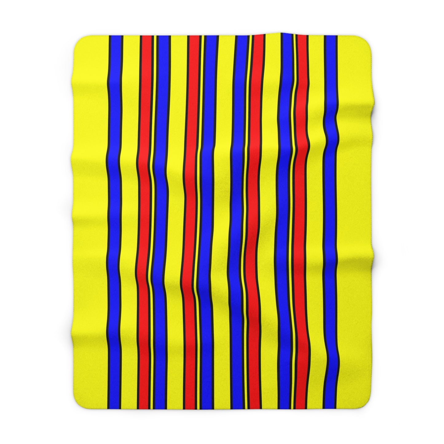Yellow, Blue, Red Retro Stripes Blanket Throw