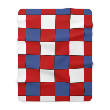 Democratic Peoples Republic Of Korea Retro Check Blanket Throw