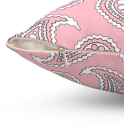 Pink, White Retro Paisley Cushion Pillow
