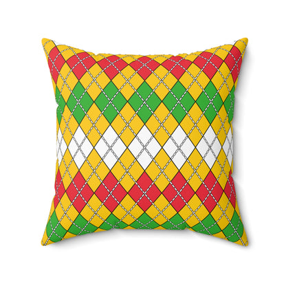 Myanmar Retro Argyle Cushion Pillow