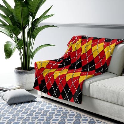 Timor Leste Retro Argyle Blanket Throw