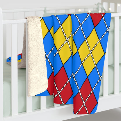Democratic Republic of the Congo Retro Argyle Blanket Throw