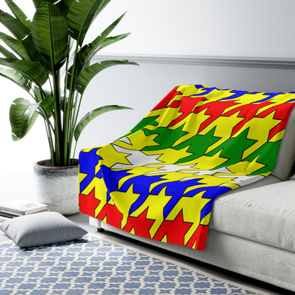 Central African Republic Retro Houndstooth Blanket Throw