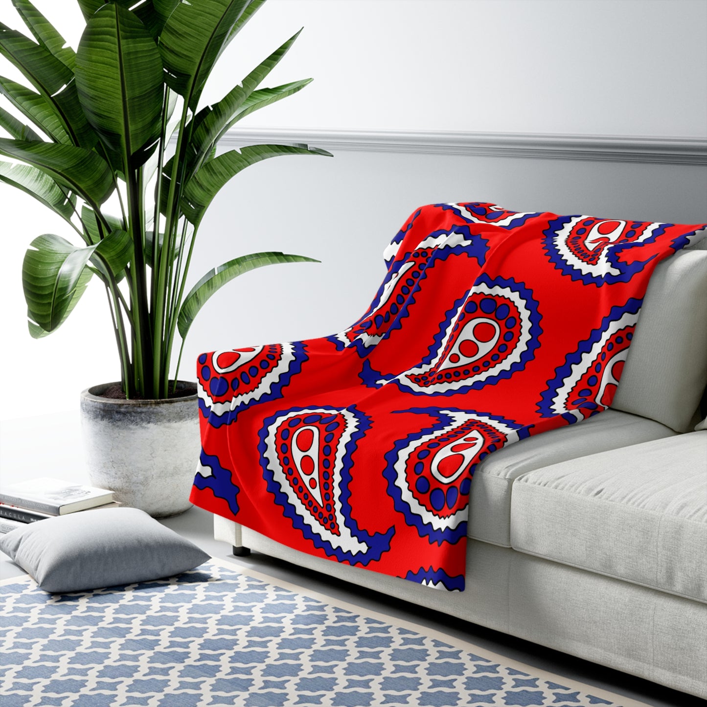 Croatia Retro Paisley Blanket Throw