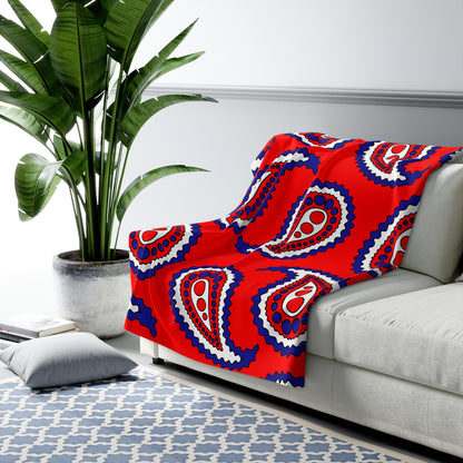 Croatia Retro Paisley Blanket Throw