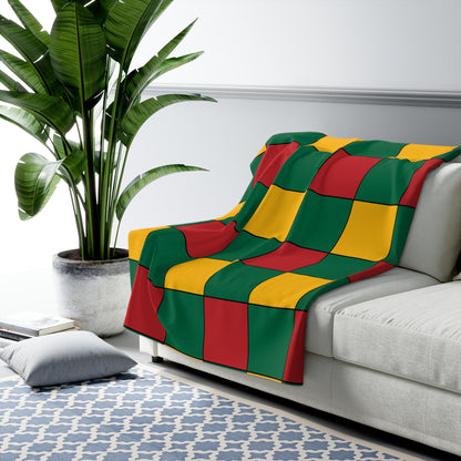 Lithuania Retro Check Blanket Throw