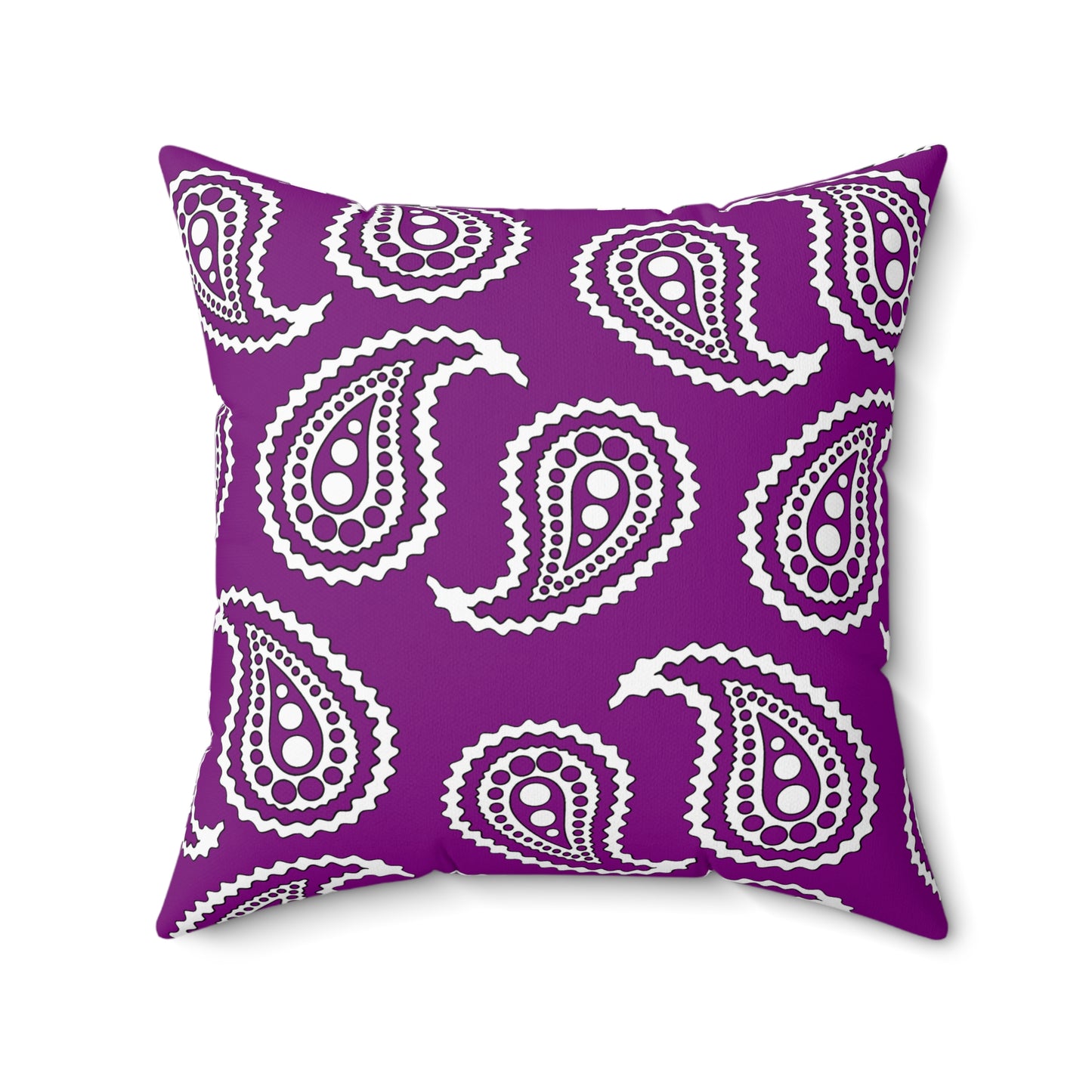 Purple, White Retro Paisley Cushion Pillow
