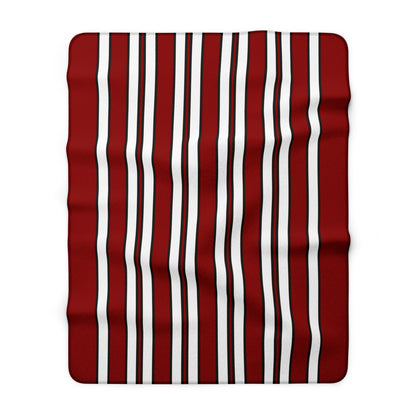 Dark Red, White Retro Stripes Blanket Throw