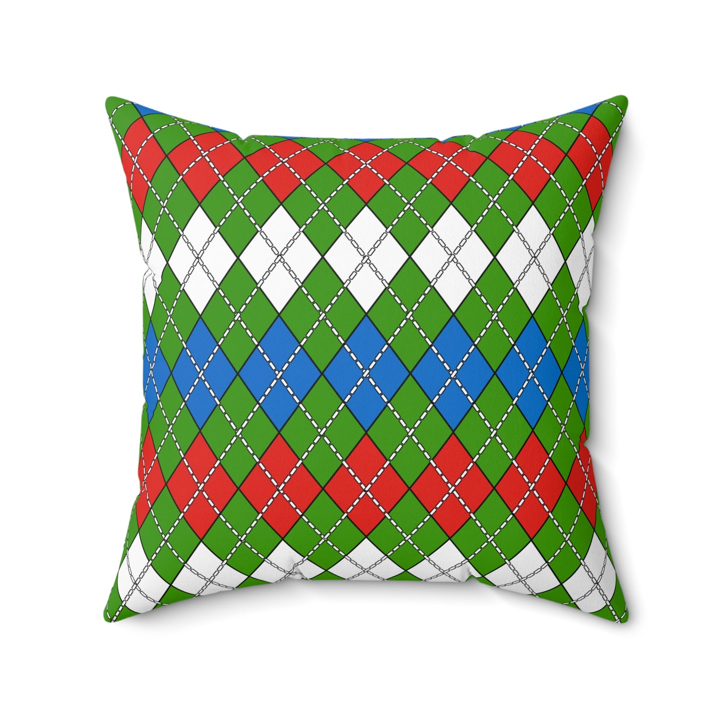 Equatorial Guinea Retro Argyle Cushion Pillow