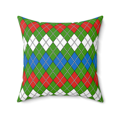 Equatorial Guinea Retro Argyle Cushion Pillow