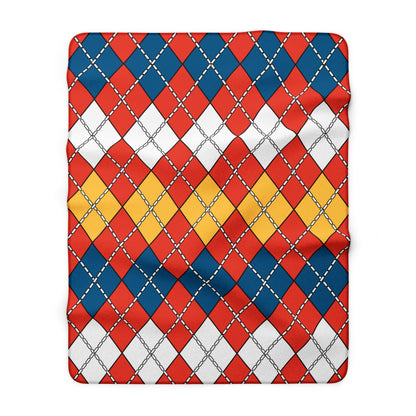 Kiribati Retro Argyle Blanket Throw