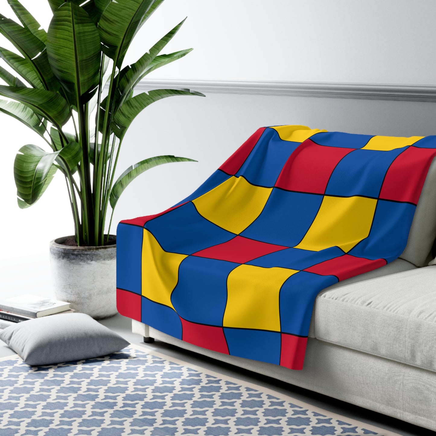 Aland Islands Retro Check Blanket Throw
