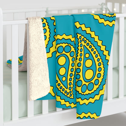 Kazakhstan Retro Paisley Blanket Throw