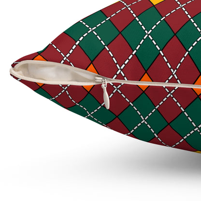 Sri Lanka Retro Argyle Cushion Pillow