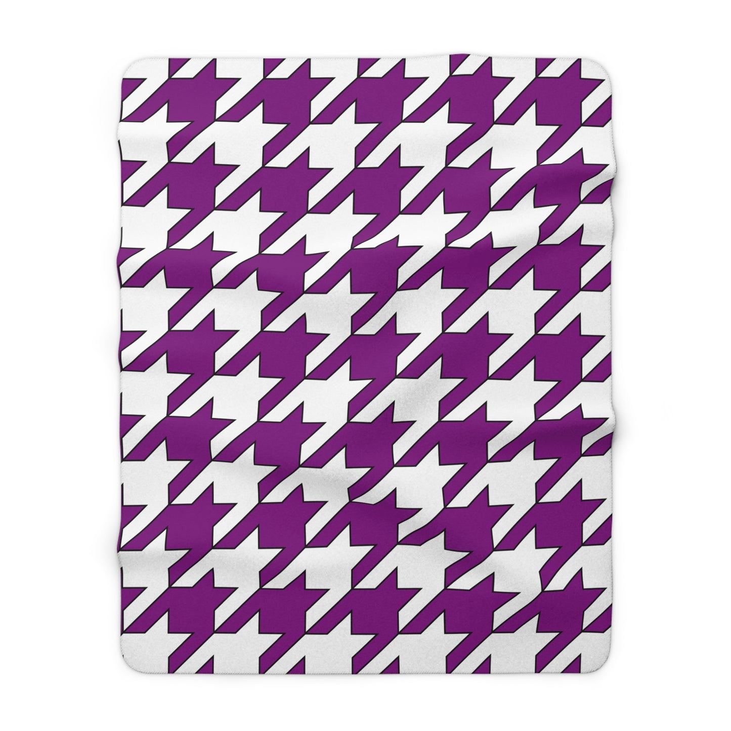 Purple, White Retro Houndstooth Blanket Throw
