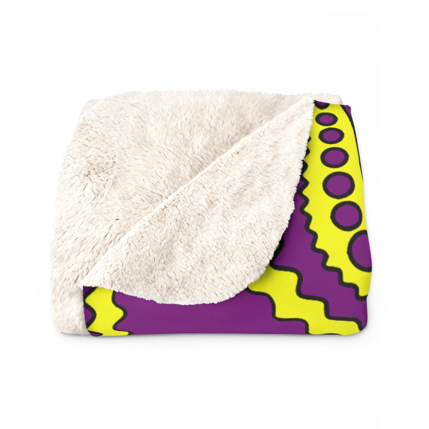 Purple, Yellow Retro Paisley Blanket Throw