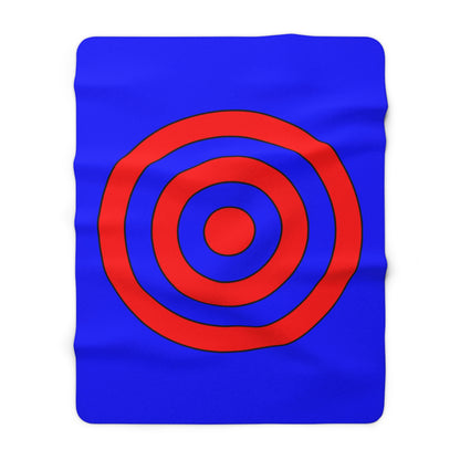 Blue, Red Retro Target Blanket Throw