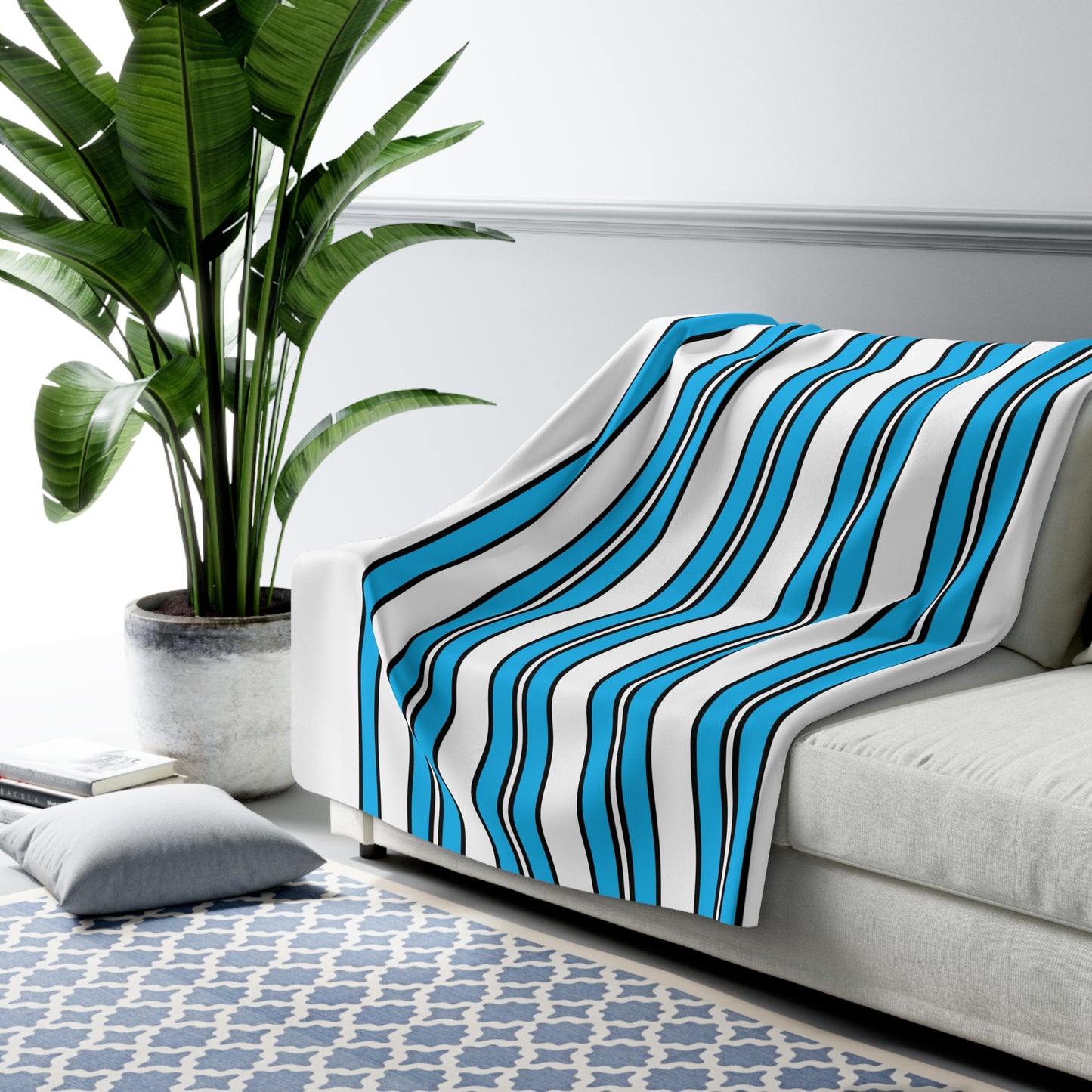 San Marino Retro Stripes Blanket Throw