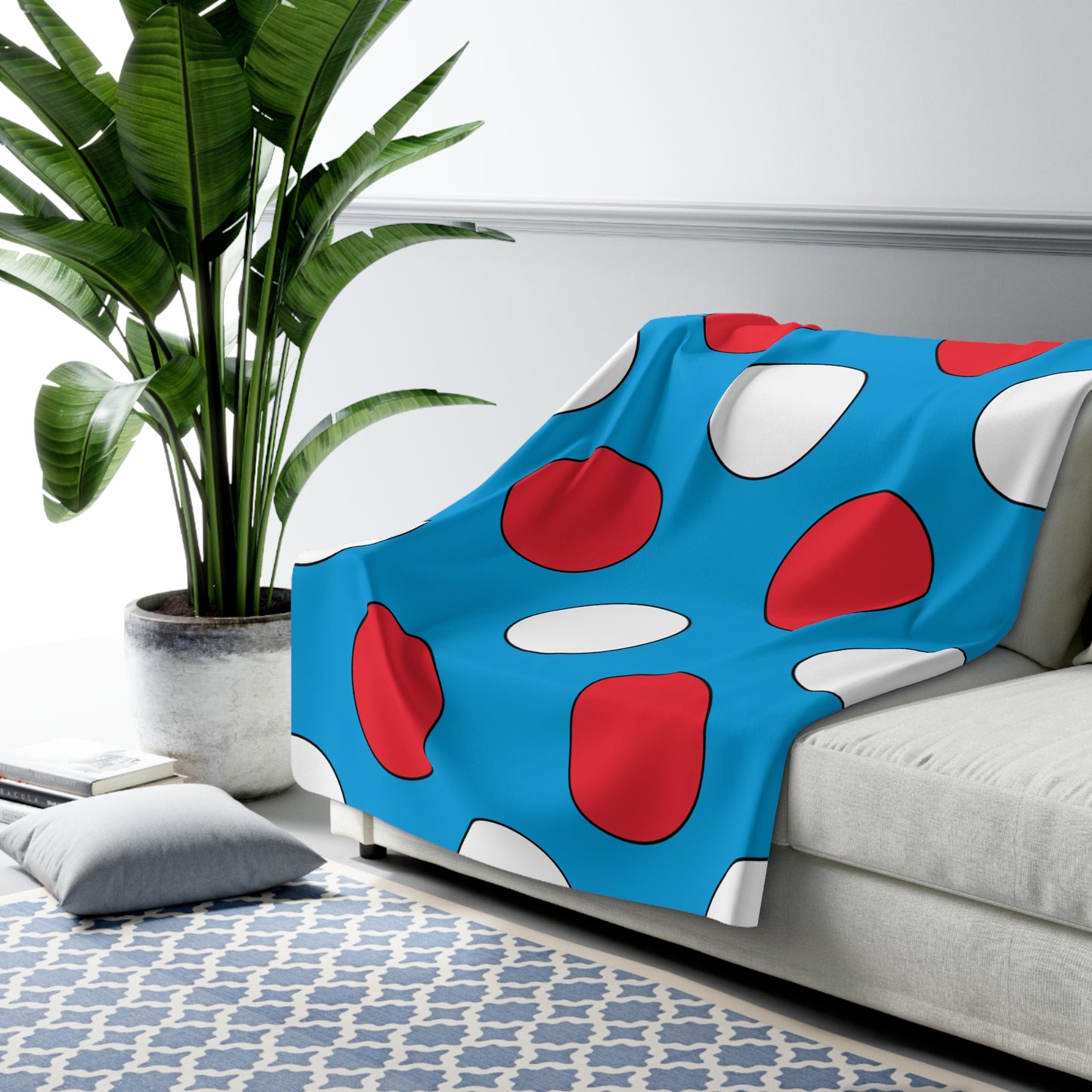 Luxembourg Retro Polka Dots Blanket Throw
