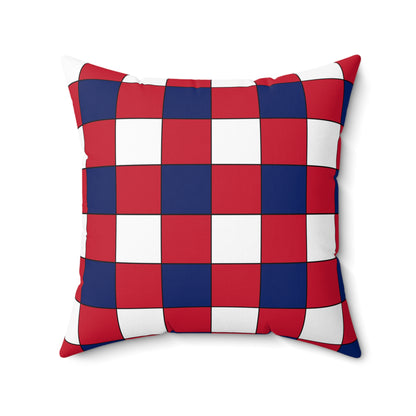 Saint Helena, Ascension And Tristan Da Cunha Retro Check Cushion Pillow