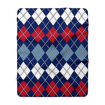 Falkland Islands Retro Argyle Blanket Throw