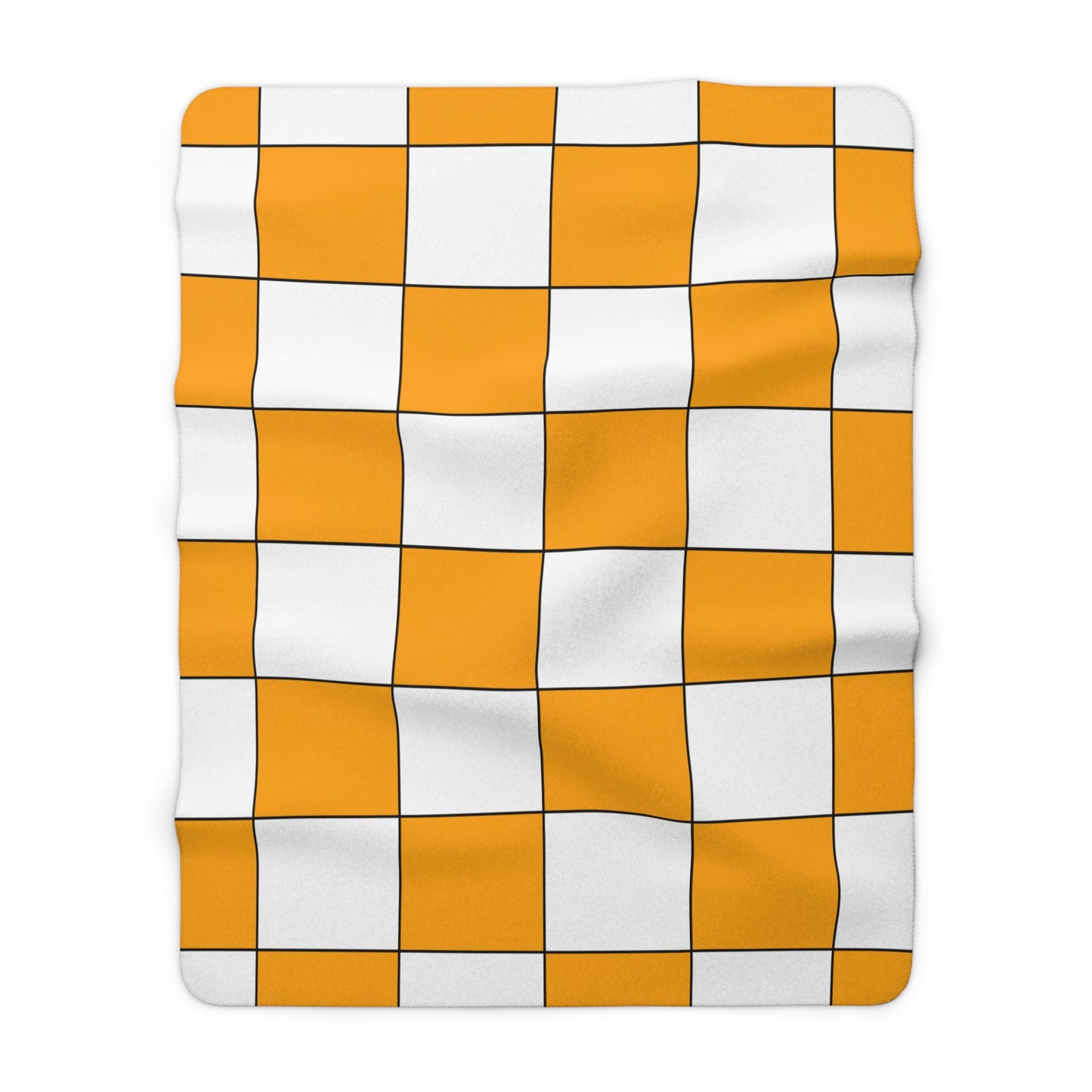 Orange, White Retro Check Blanket Throw