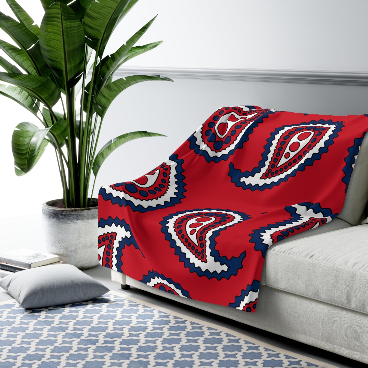 Dominican Republic Retro Paisley Blanket Throw