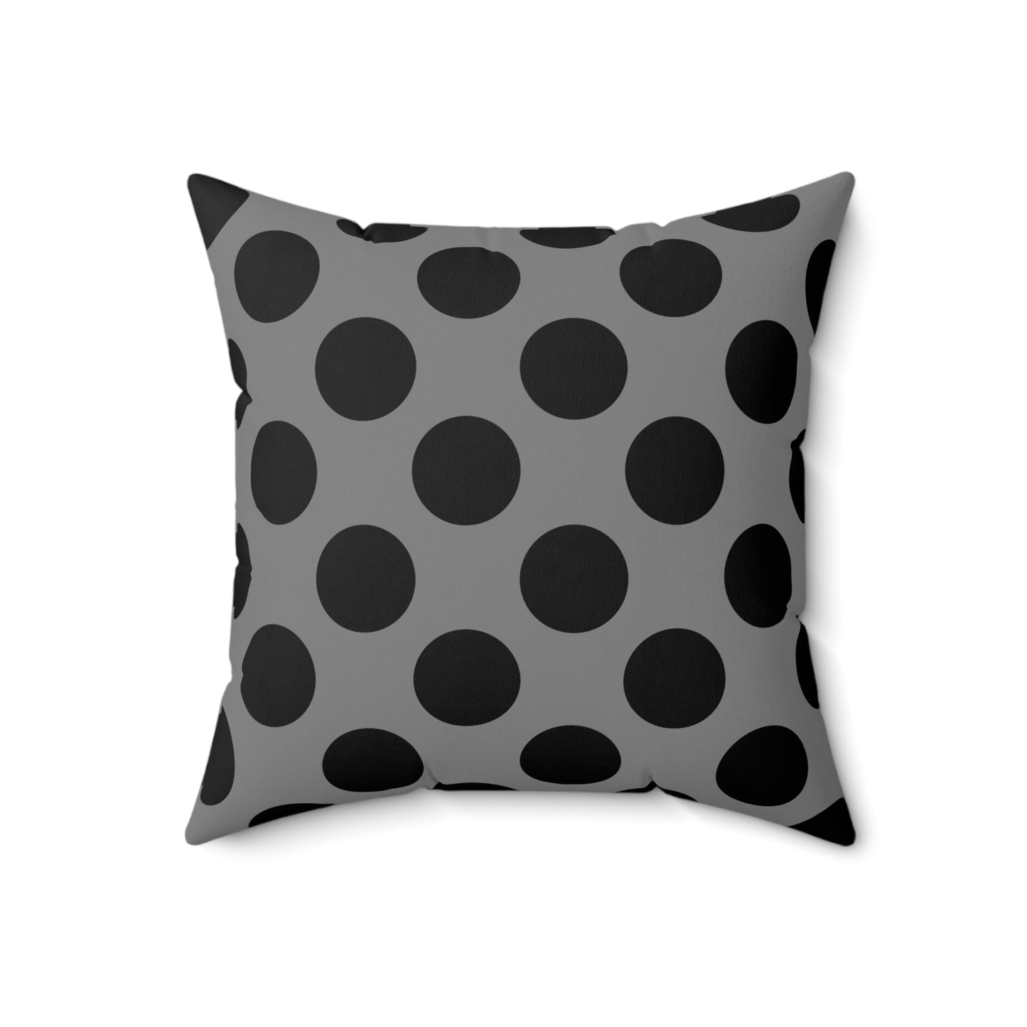 Grey, Black Retro Polka Dots Cushion Pillow