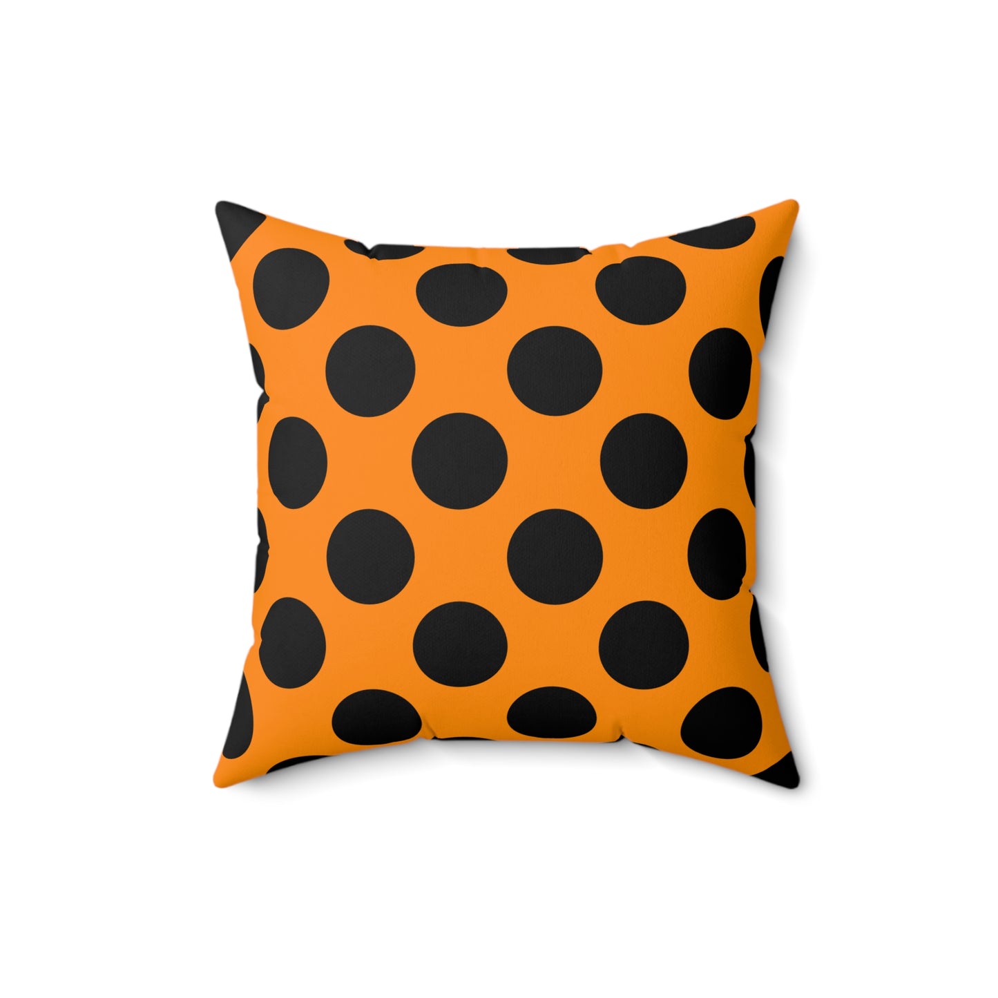 Dark Orange, Black Retro Polka Dots Cushion Pillow