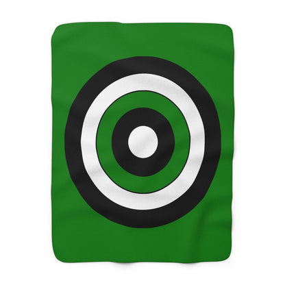 Green, Black, White Retro Target Blanket Throw