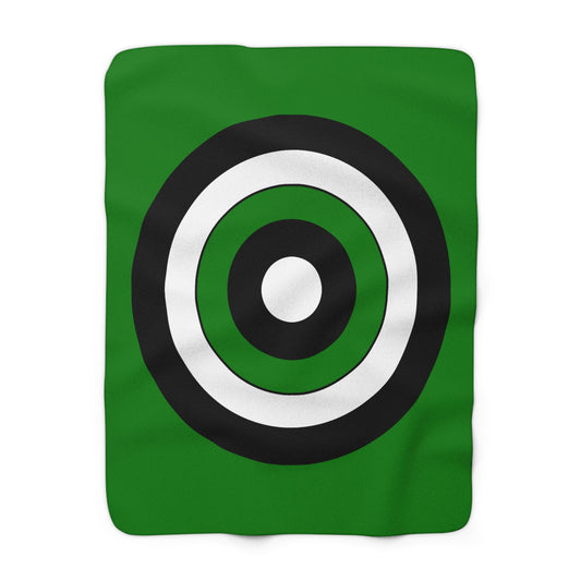 Green, Black, White Retro Target Blanket Throw