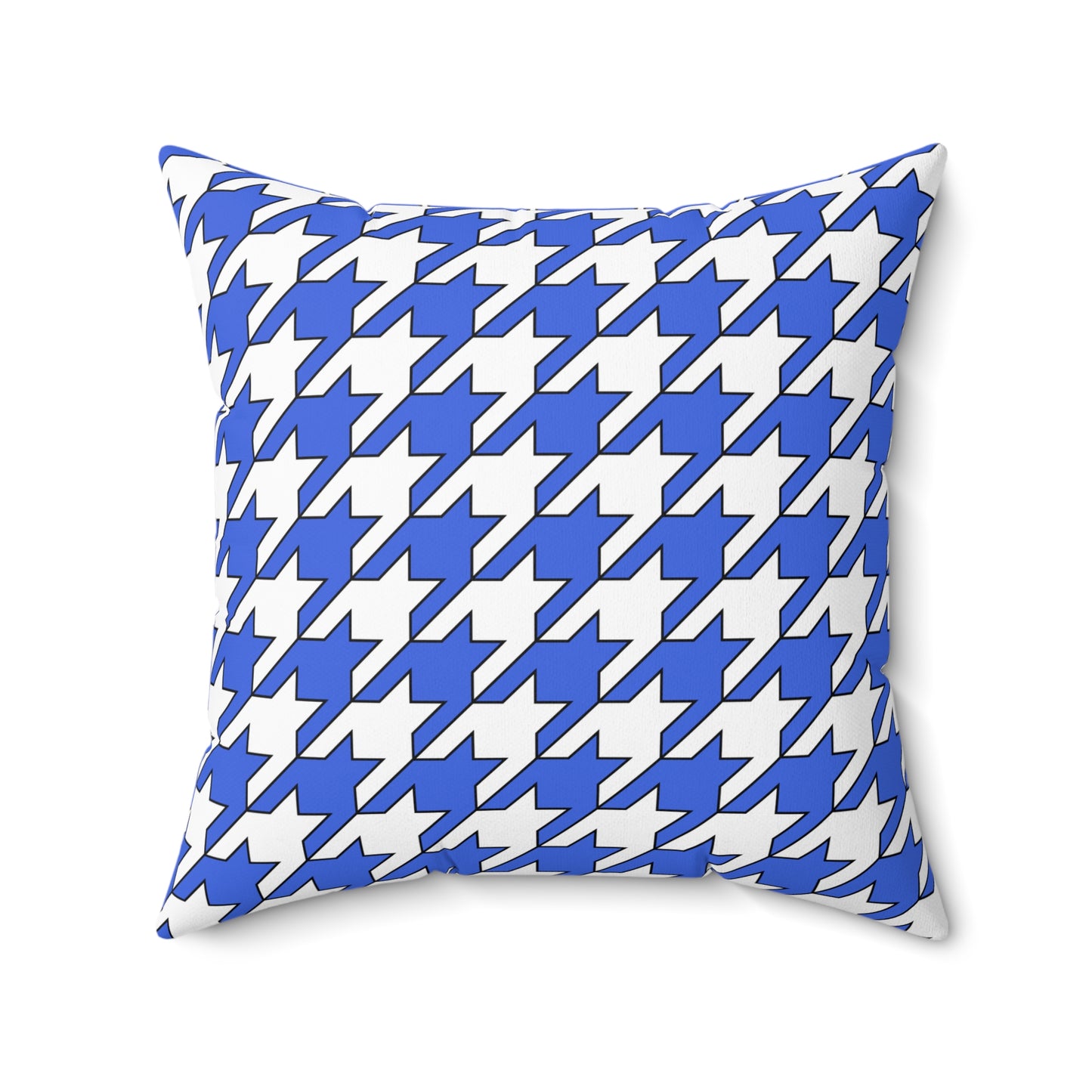 Royal Blue, White Retro Houndstooth Cushion Pillow