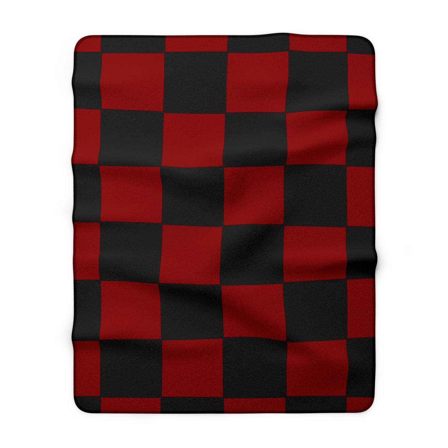 Dark Red, Black Retro Check Blanket Throw