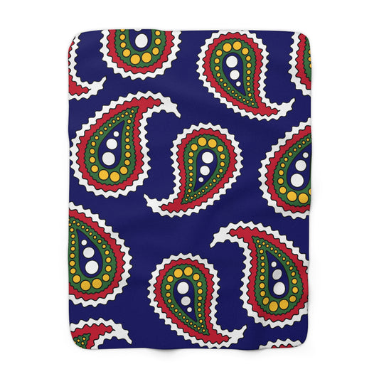 British Virgin Islands Retro Paisley Blanket Throw