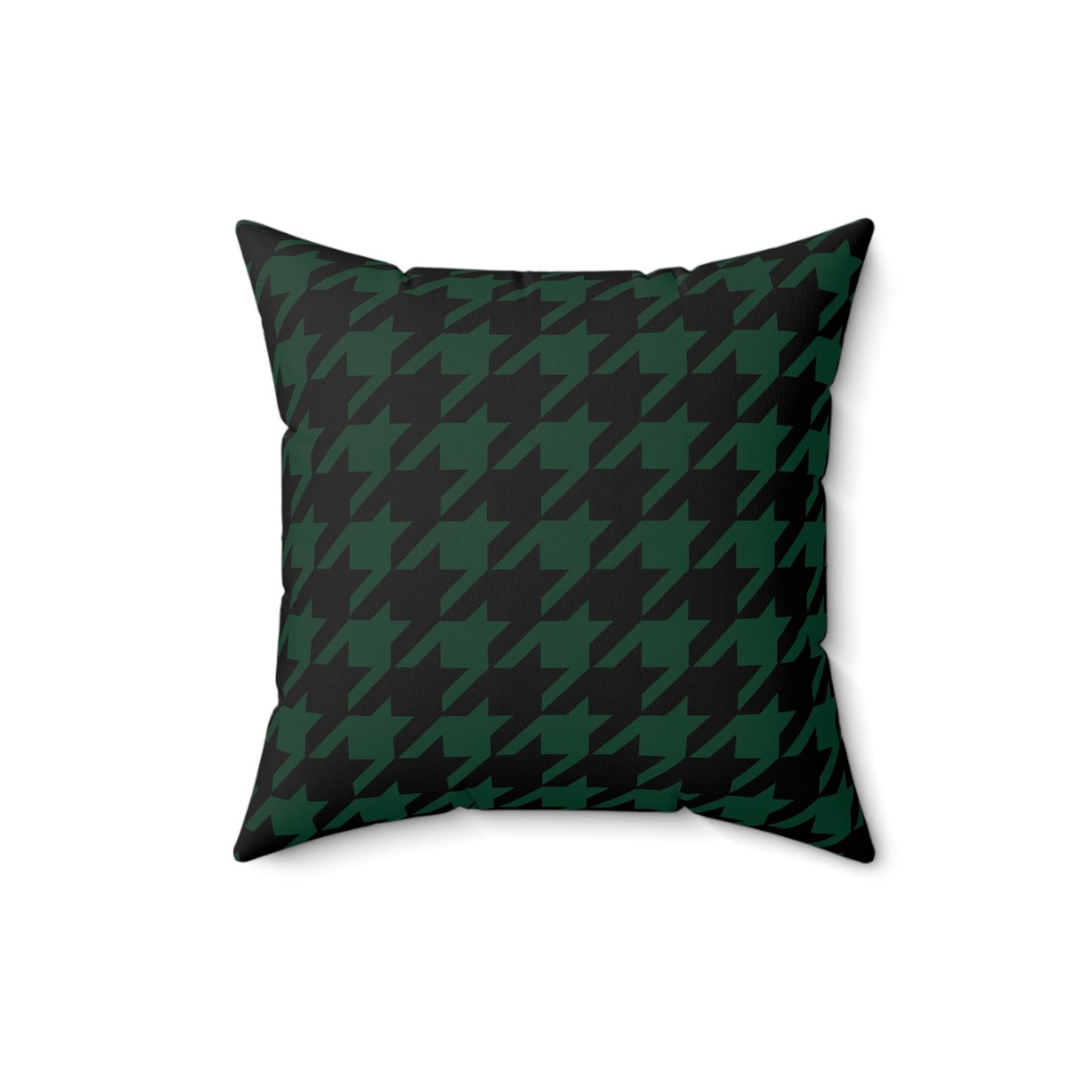 Dark Green, Black Retro Houndstooth Cushion Pillow