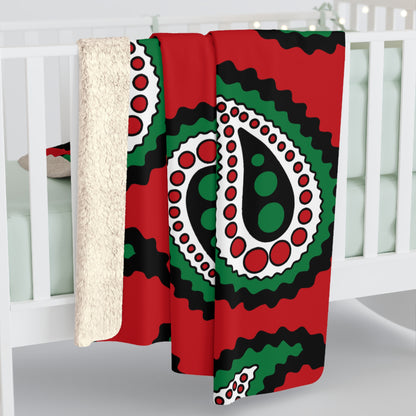Western Sahara Retro Paisley Blanket Throw
