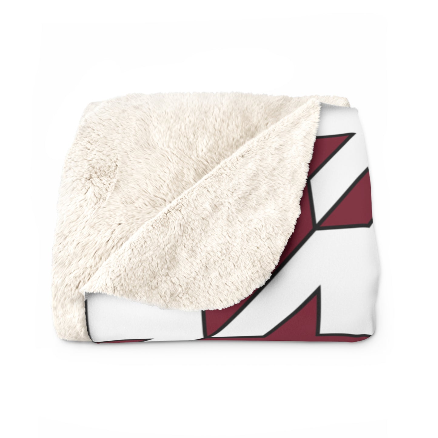 Claret, White Retro Houndstooth Blanket Throw