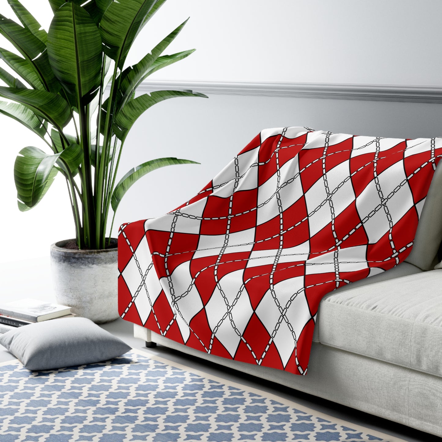 Tonga Retro Argyle Blanket Throw