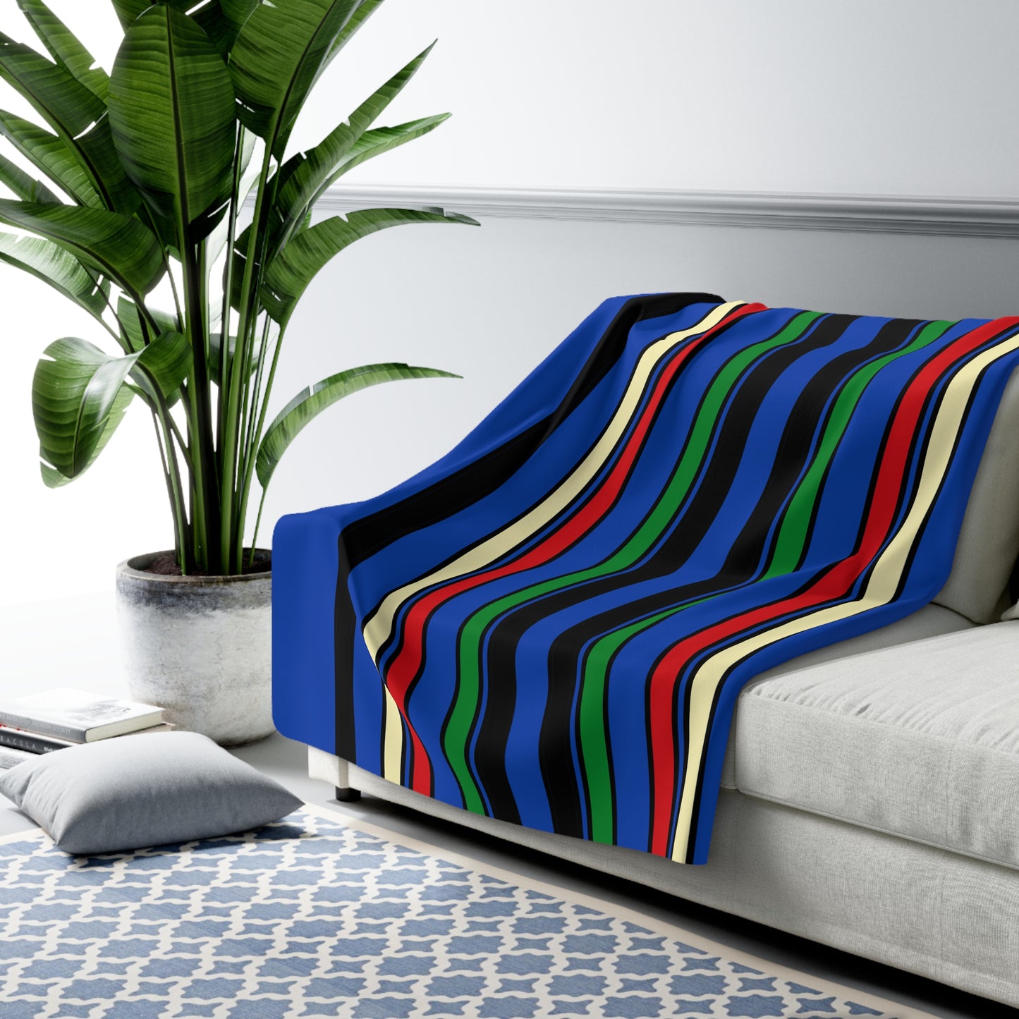 South Sudan Retro Stripes Blanket Throw
