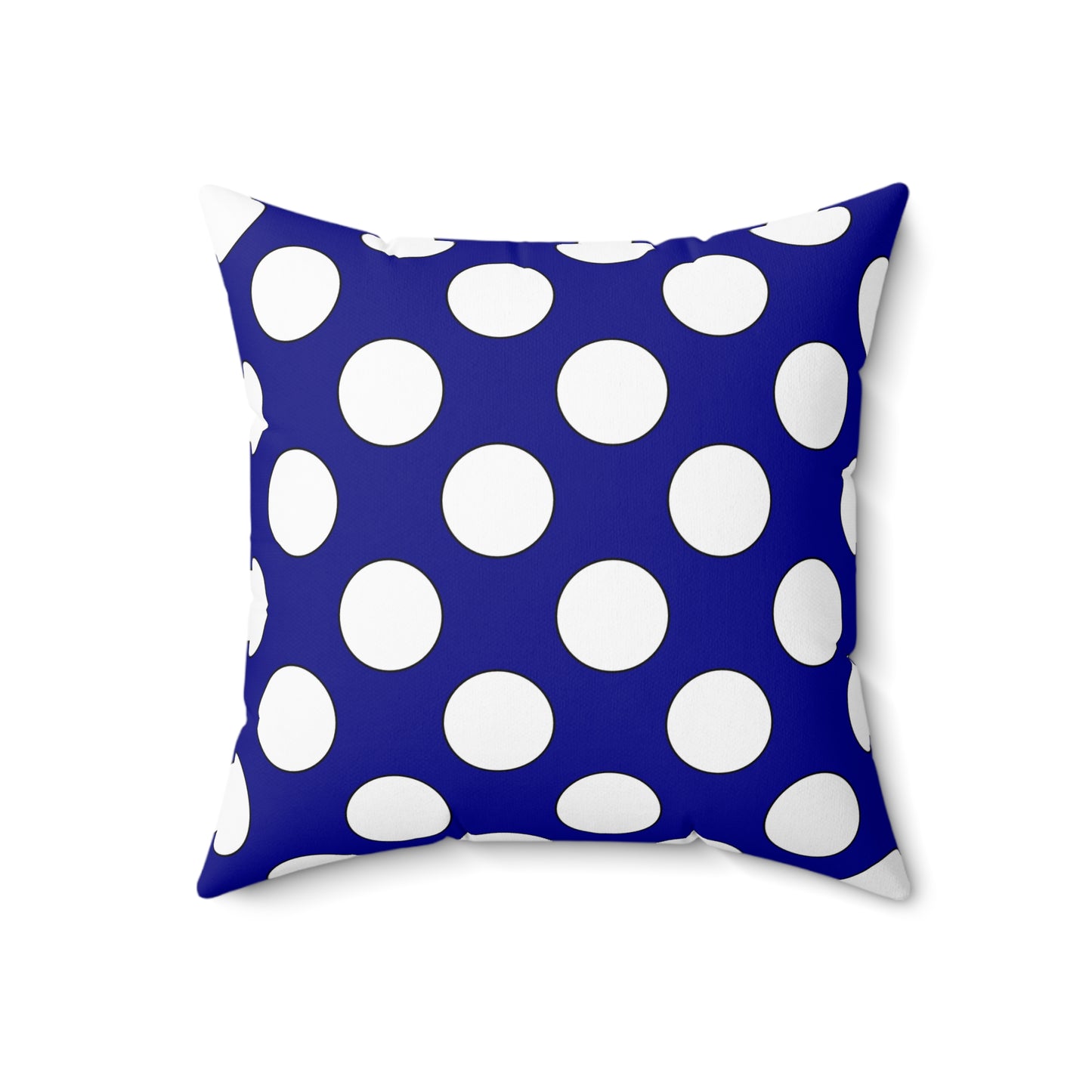 Dark Blue, White Retro Polka Dots Cushion Pillow