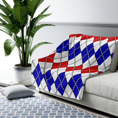 Costa Rica Retro Argyle Blanket Throw