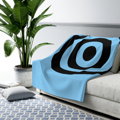Light Blue, Black Retro Target Blanket Throw