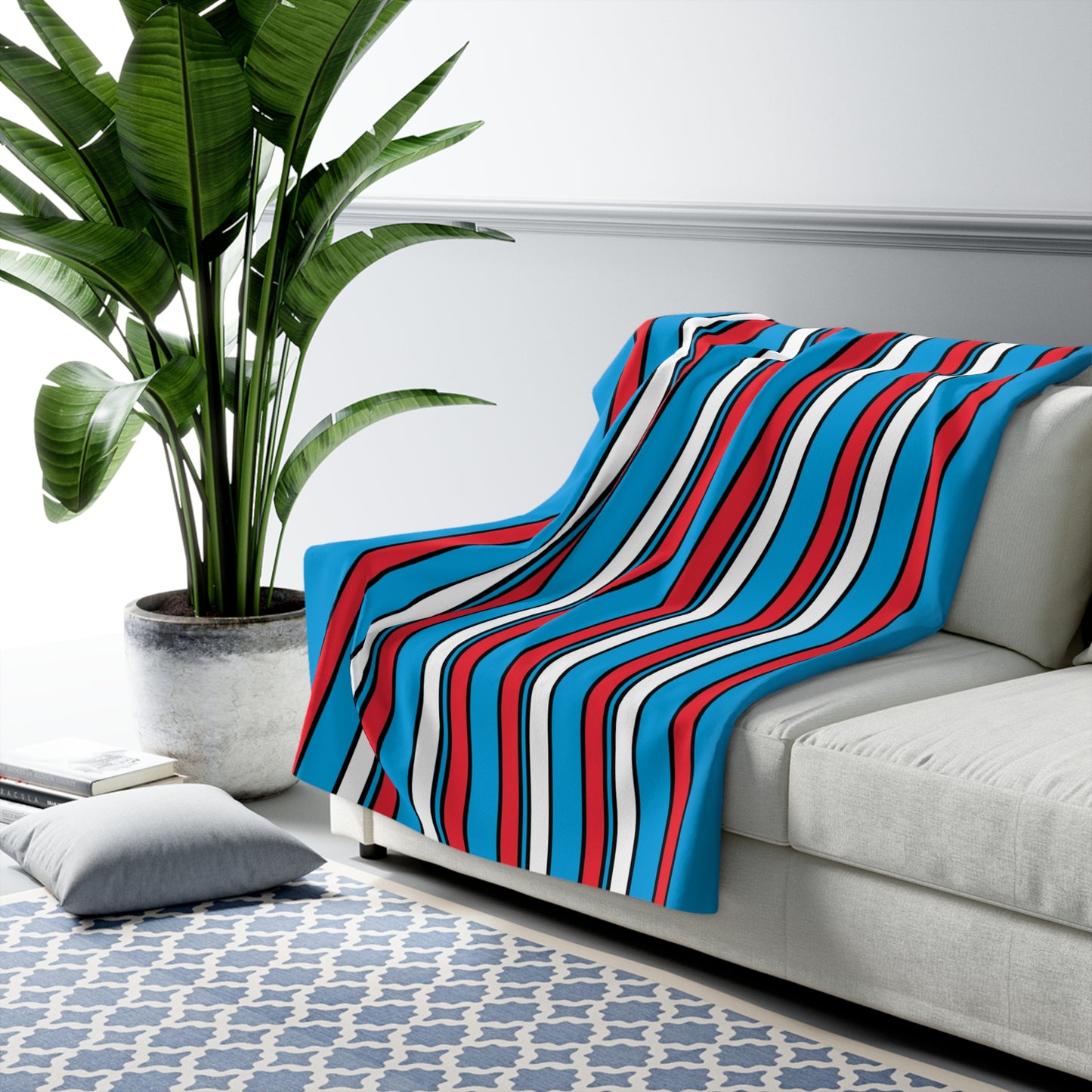 Luxembourg Retro Stripes Blanket Throw