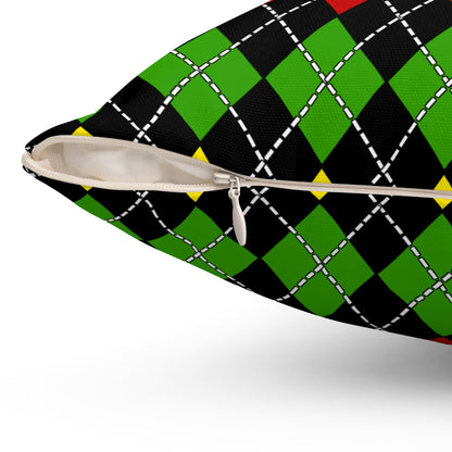 Saint Kitts And Nevis Retro Argyle Cushion Pillow