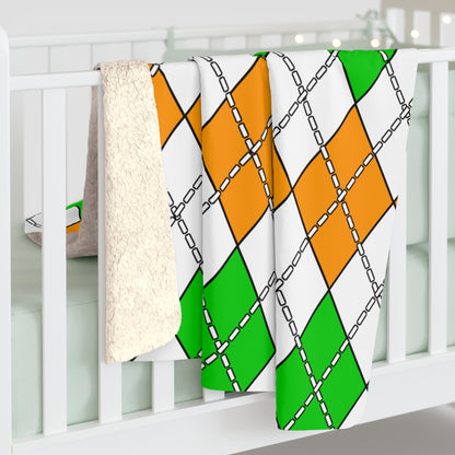 Cote Divoire Retro Argyle Blanket Throw