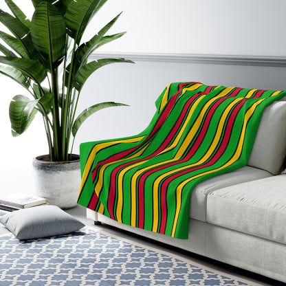 Sao Tome And Principe Retro Stripes Blanket Throw