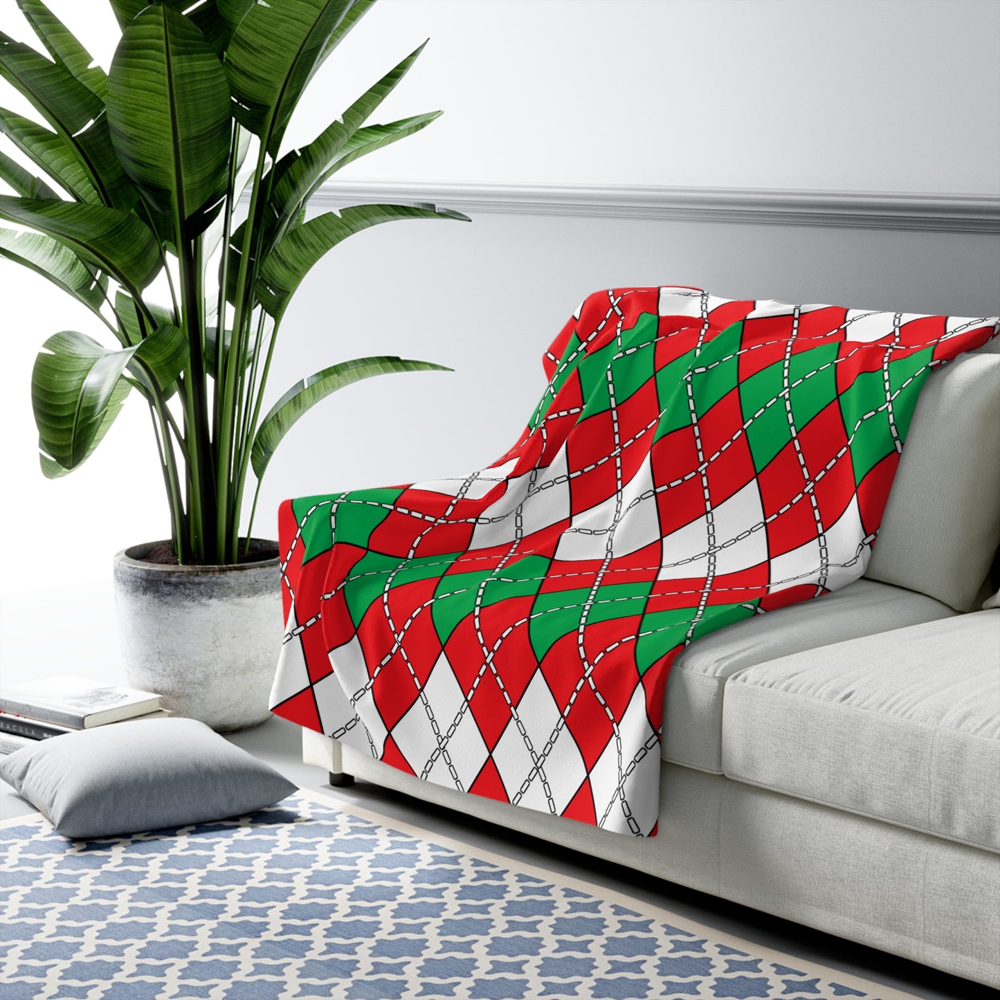 Lebanon Retro Argyle Blanket Throw