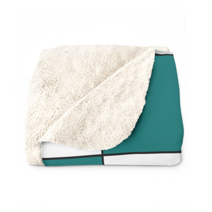 Teal, White Retro Check Blanket Throw